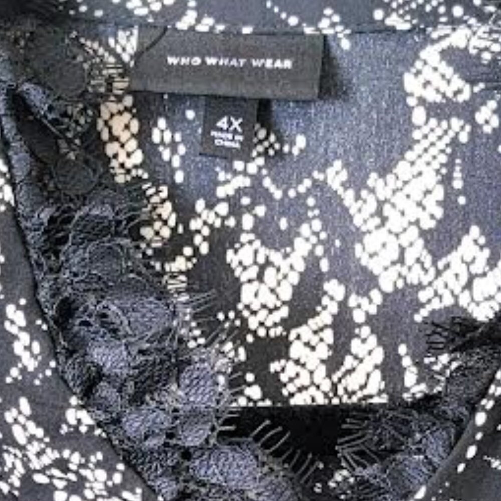 WHO WHAT WEAR Sleeveless Lace Collar Blouse | Size 4X - Picture 6 of 6